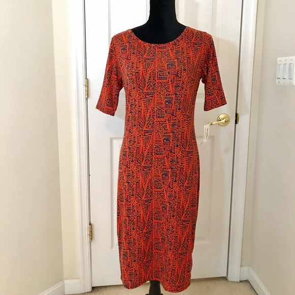 LuLaRoe Julia Dress / Exciting Bright Style / S - Picture 1 of 3